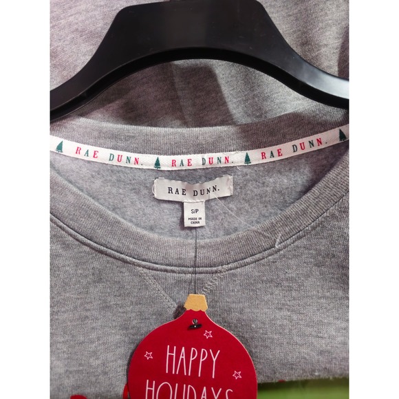Rae Dunn Mrs Claus Sweatshirt Gray Red Christmas Holiday Size S NWT - Picture 4 of 8